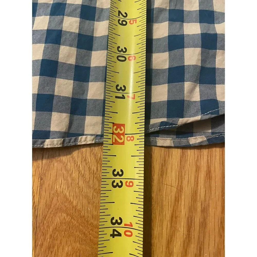 J.CREW Long Sleeve XL Blue Check Button Down‎ Cotton Shirt